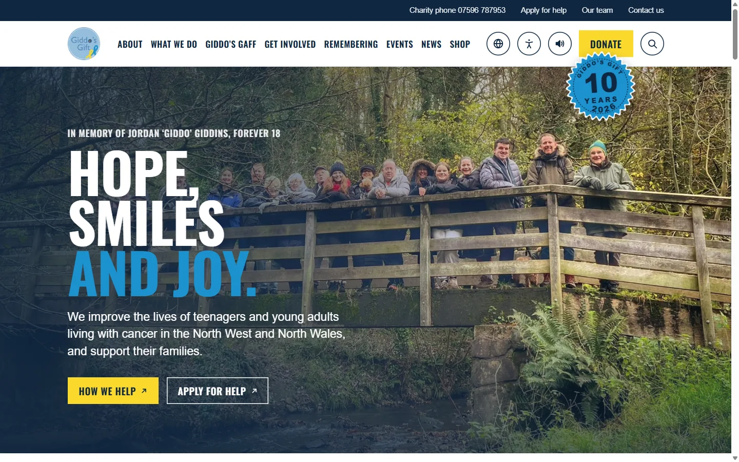 The Giddo’s Gift website on a computer