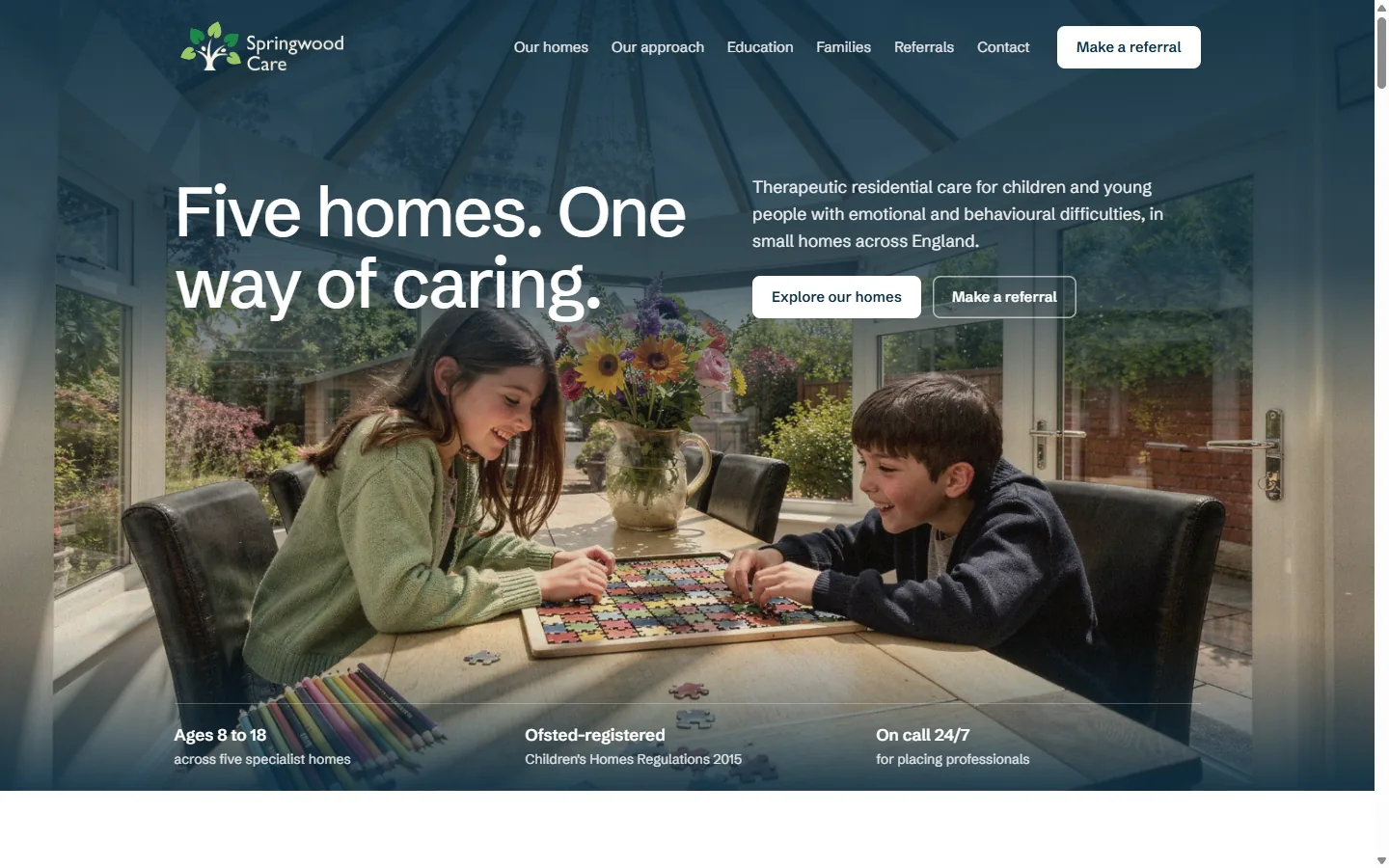 The Springwood Care website on a computer