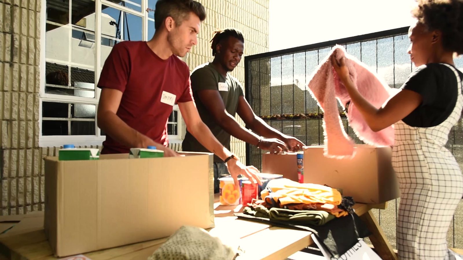 Volunteers sorting donated clothes at Chance Changing Lives